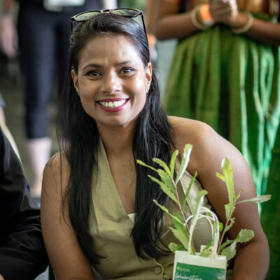 Presented with a native sapling at the citizenship ceremony