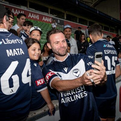 Juan Mata giving his time to the fans